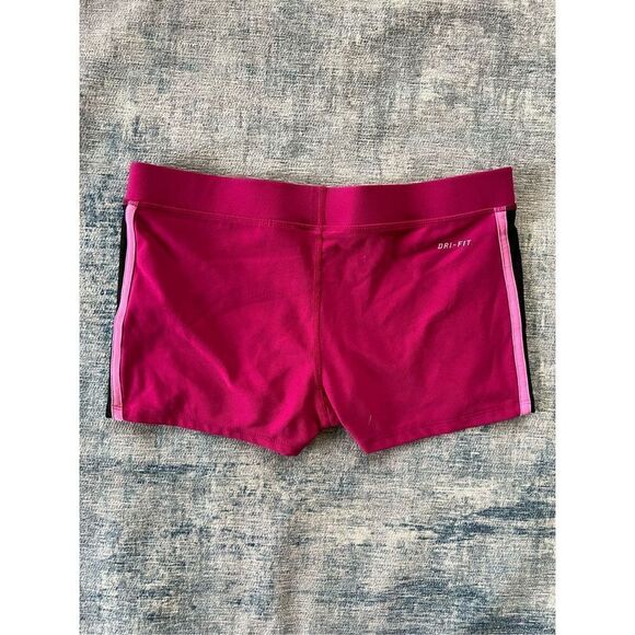 Nike Berry Pink Black Dri Fit Tempo Athletic Shorts Women's Small - Picture 2 of 6